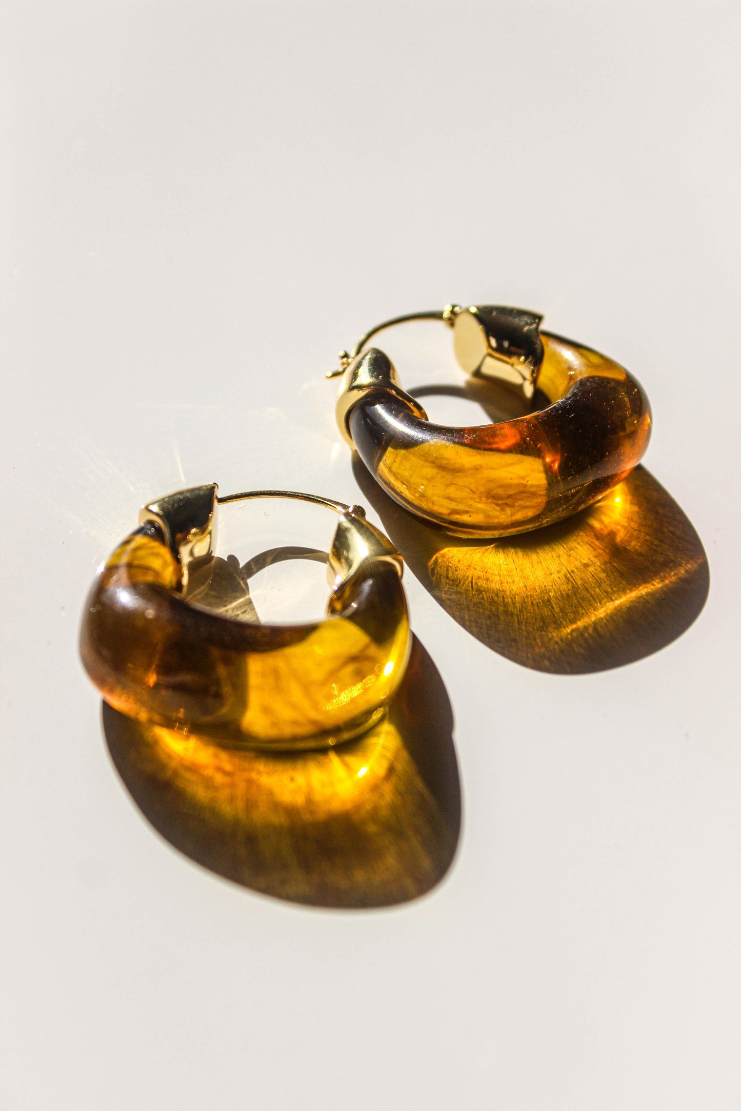 Amber Hoop Earrings