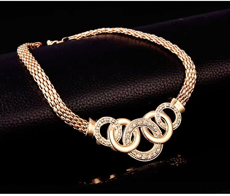 Four-piece luxury sparkling jewelry set