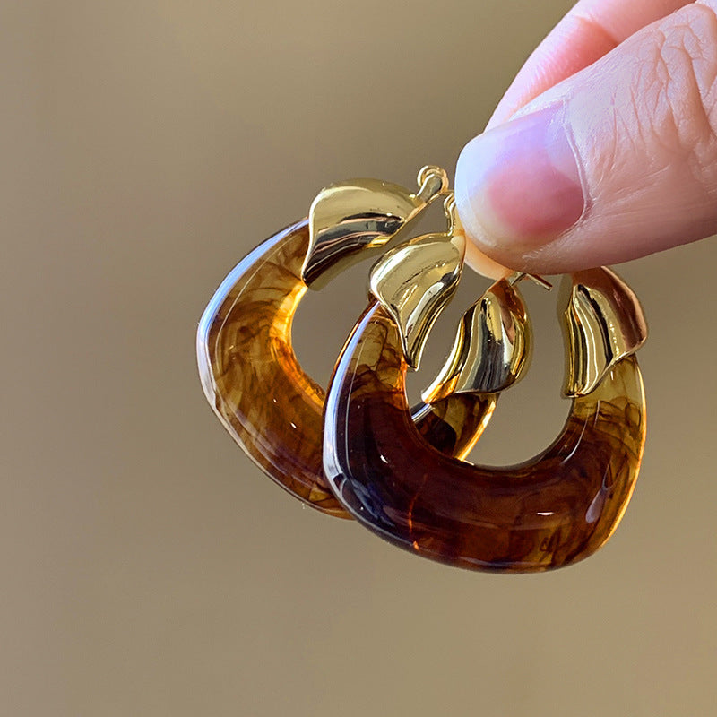 Amber Hoop Earrings