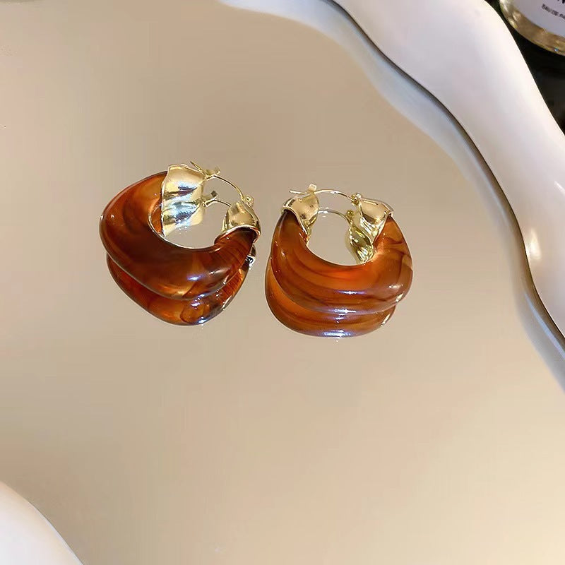 Amber Hoop Earrings
