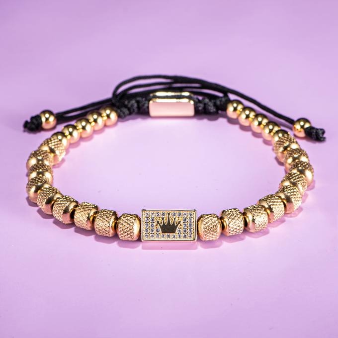 Copper Crown Bracelet with Micro Pave Zirconia - BN