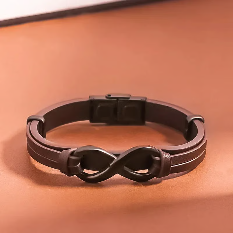 🎁For Love - Remember Whose King You Are And Straighten Your Crown Infinity Leather Bracelet