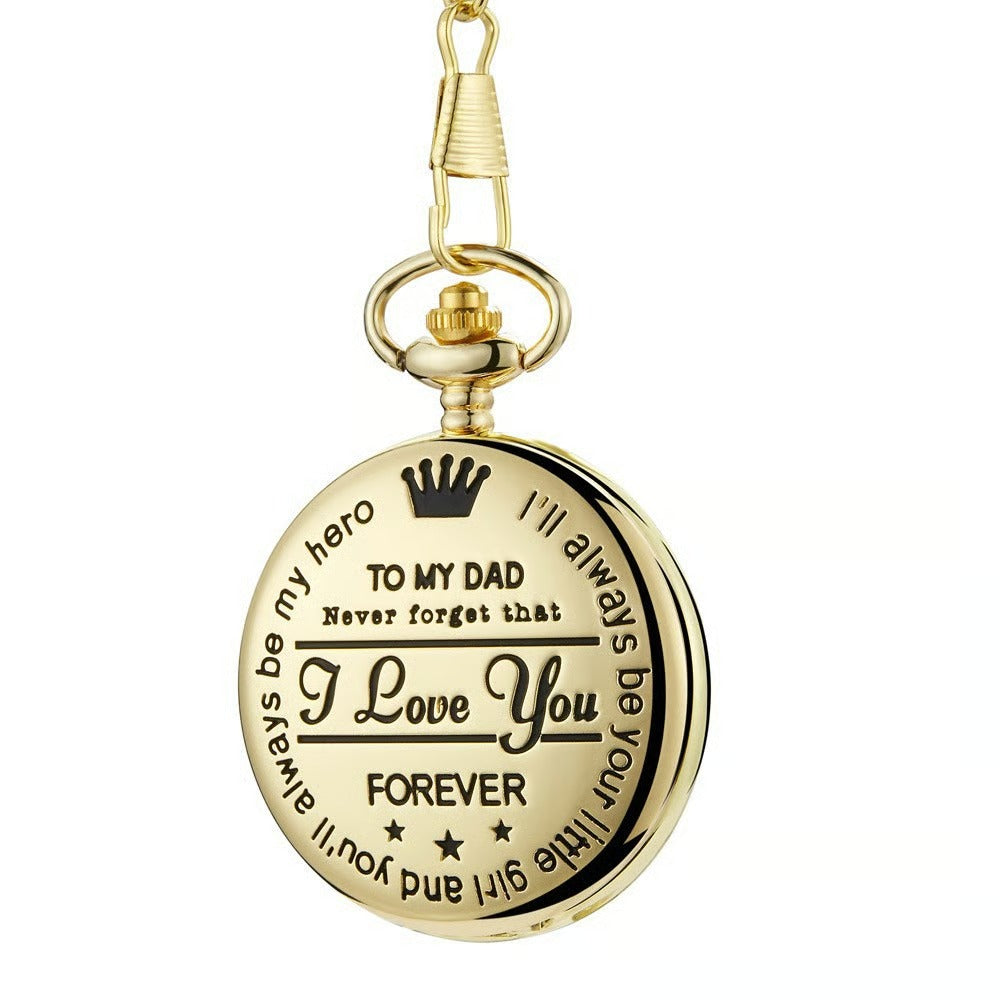 TO MY SON/ DAUGHTER/ DAD" Quartz Pocket Chain Watch