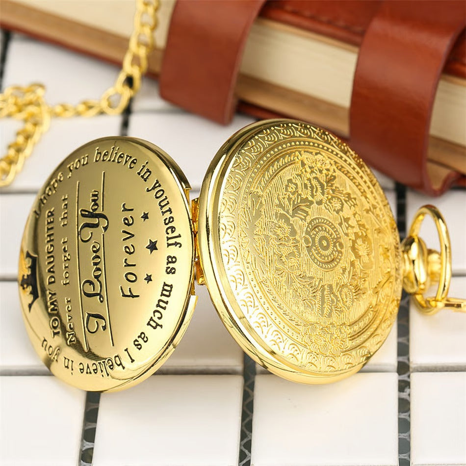 TO MY SON/ DAUGHTER/ DAD" Quartz Pocket Chain Watch
