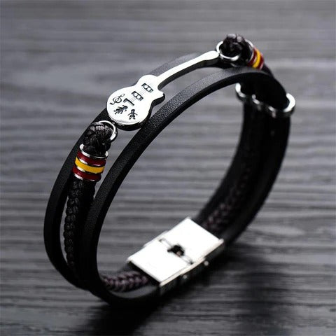 High-quality Leather Handmade Personalise Unique Guitar Bracelet Limited Edition
