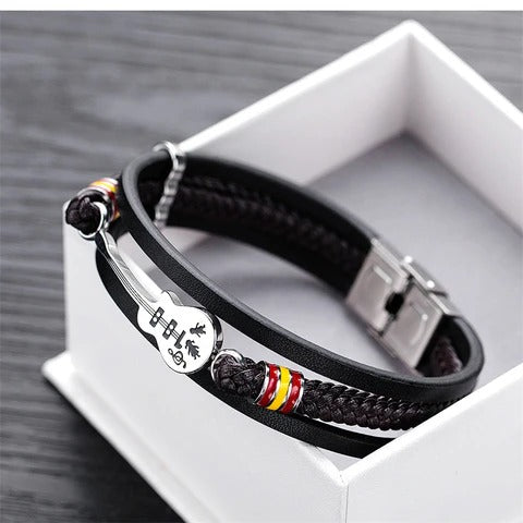 High-quality Leather Handmade Personalise Unique Guitar Bracelet Limited Edition