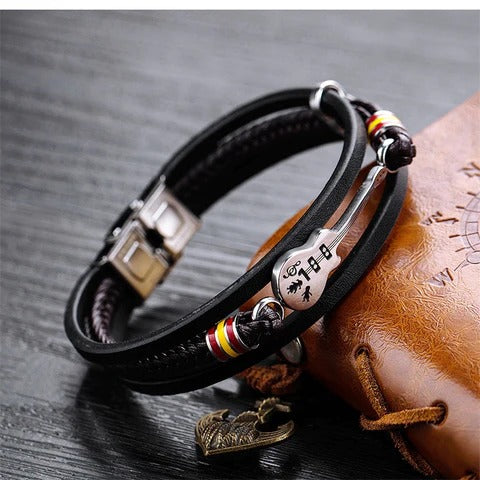 High-quality Leather Handmade Personalise Unique Guitar Bracelet Limited Edition