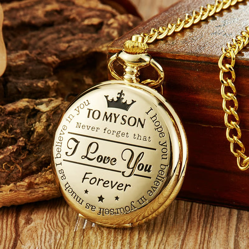 TO MY SON/ DAUGHTER/ DAD" Quartz Pocket Chain Watch