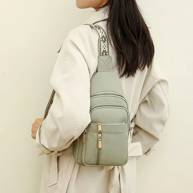 🏆️Anti-Theft Embroidery Solid Color Crossbody Bag