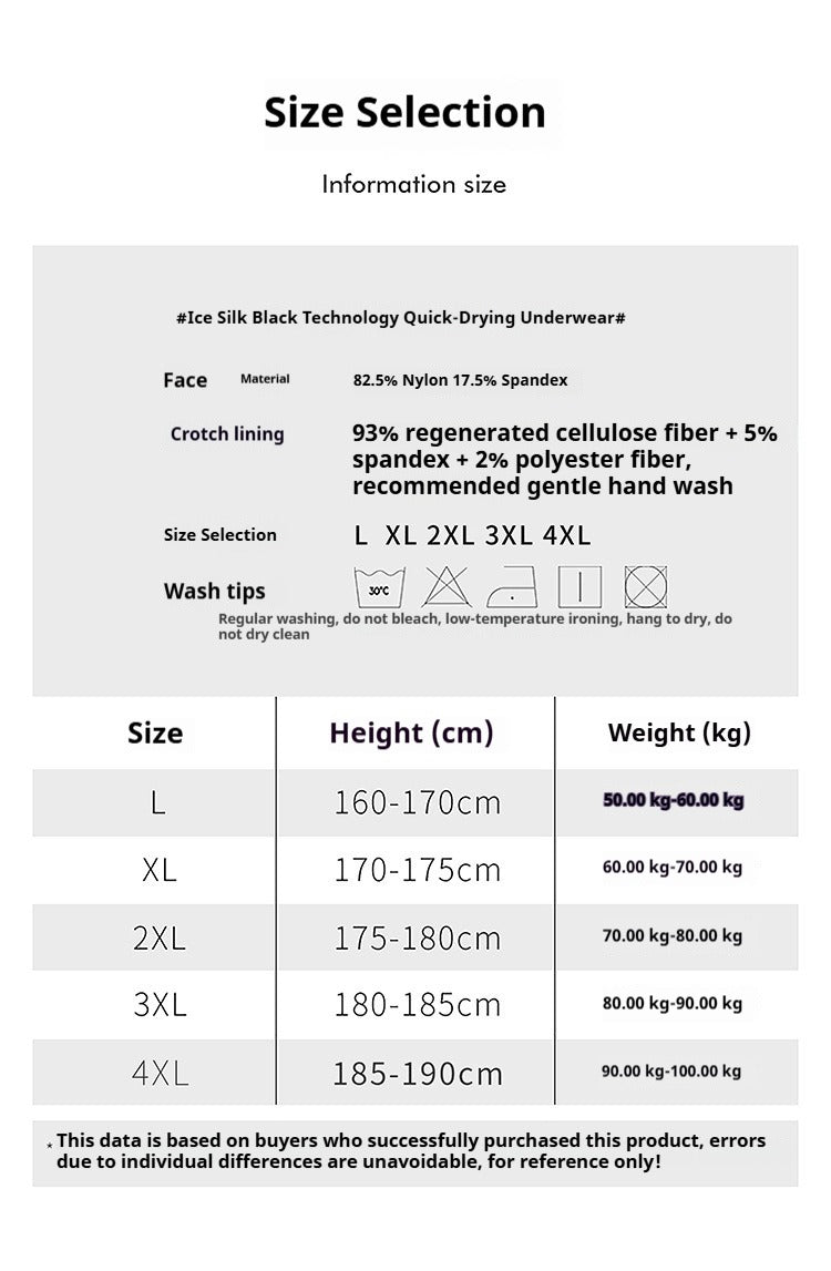 Ice Silk Traceless Antibacterial Men's Underwear