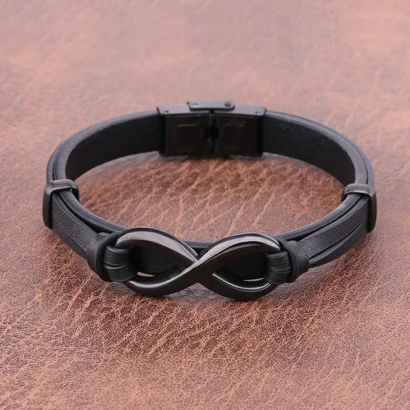 🎁For Love - Remember Whose King You Are And Straighten Your Crown Infinity Leather Bracelet