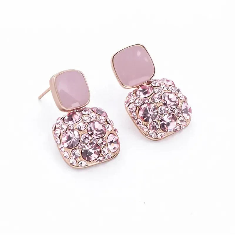 Retro trendy diamond wax drop earrings