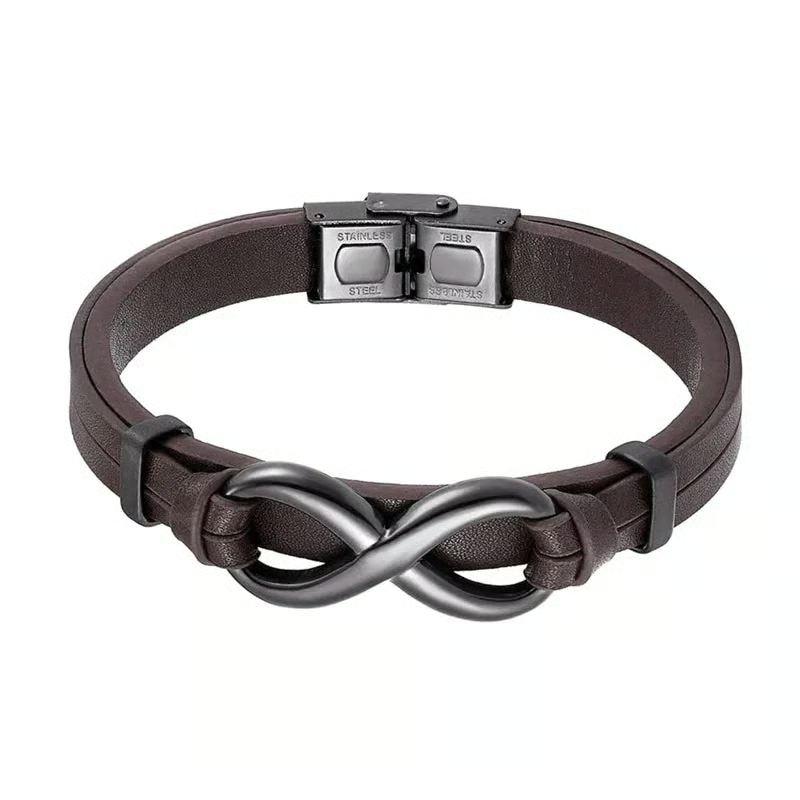 🎁For Love - Remember Whose King You Are And Straighten Your Crown Infinity Leather Bracelet
