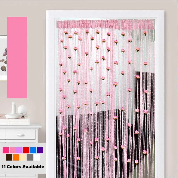 High-end pink fringe curtains