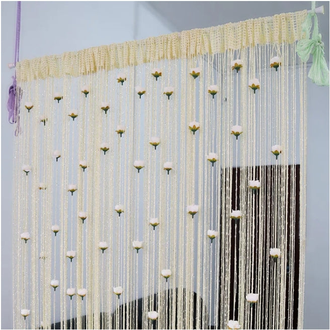 High-end pink fringe curtains