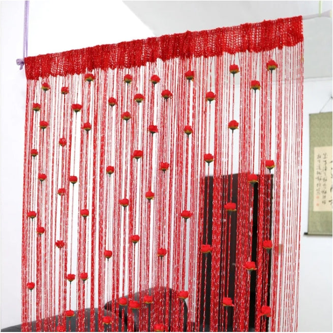 High-end pink fringe curtains