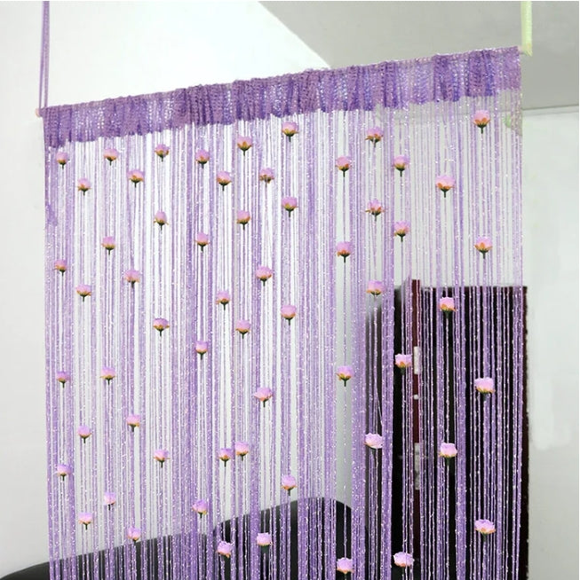 High-end pink fringe curtains