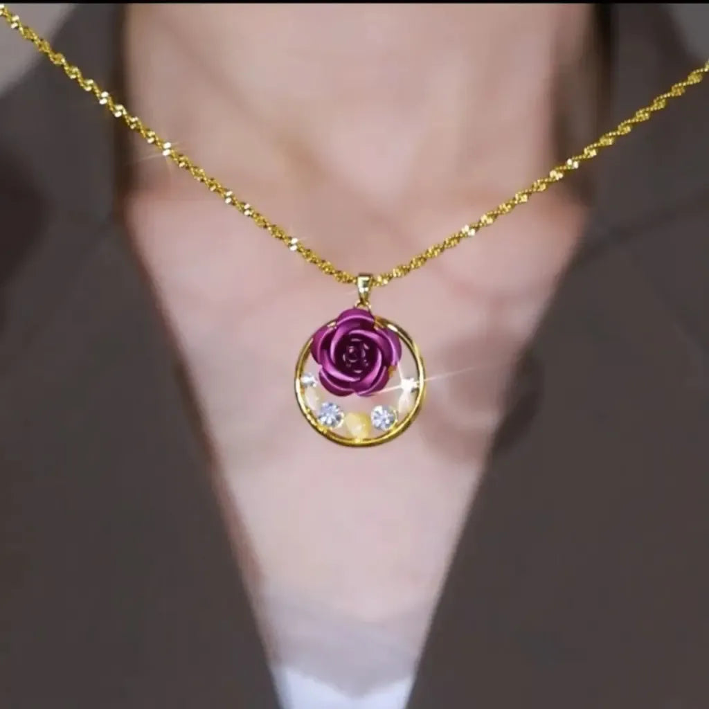 🌹【Necklace + Earrings】Luxury jewelry set with high quality roses