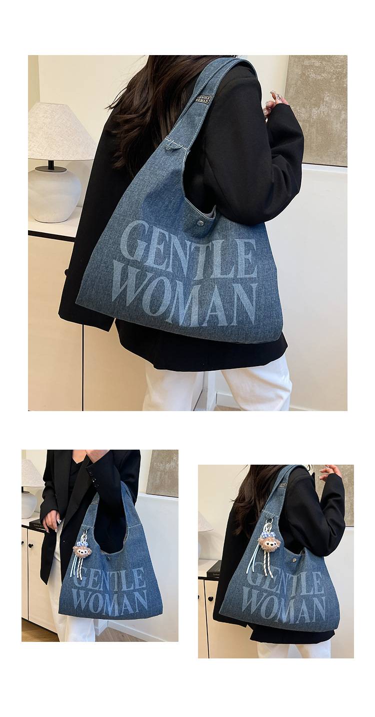 Casual letter canvas shoulder bag