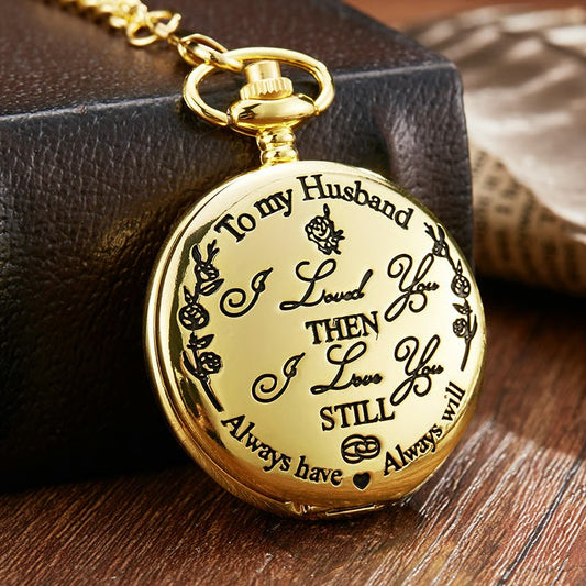 TO MY SON/ DAUGHTER/ DAD" Quartz Pocket Chain Watch