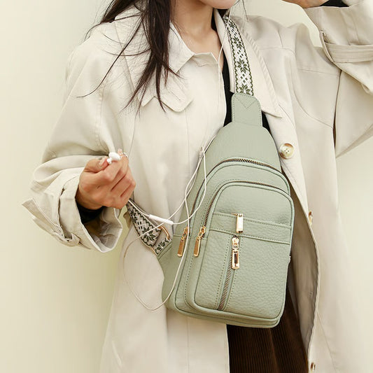 🏆️Anti-Theft Embroidery Solid Color Crossbody Bag
