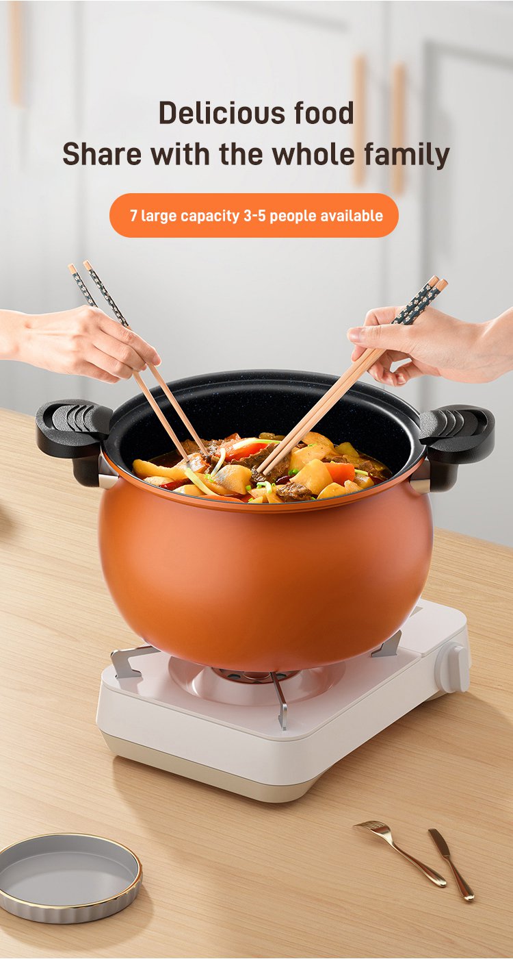 Household double ear medical stone micro pressure cooker wheat