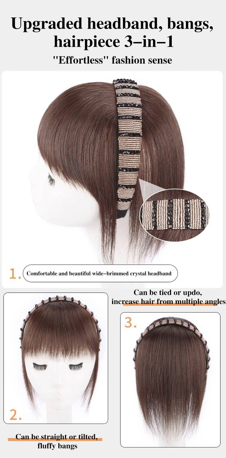 Volumizing Rhinestone Wig Hair Bands for Covering Gray Hair