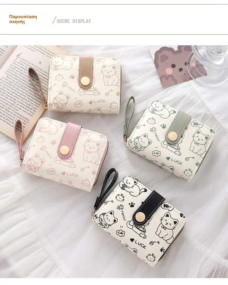 🔥 Multifunctional cute anti-theft wallet with cat-shaped zipper-50%Off