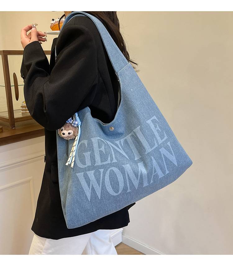Casual letter canvas shoulder bag