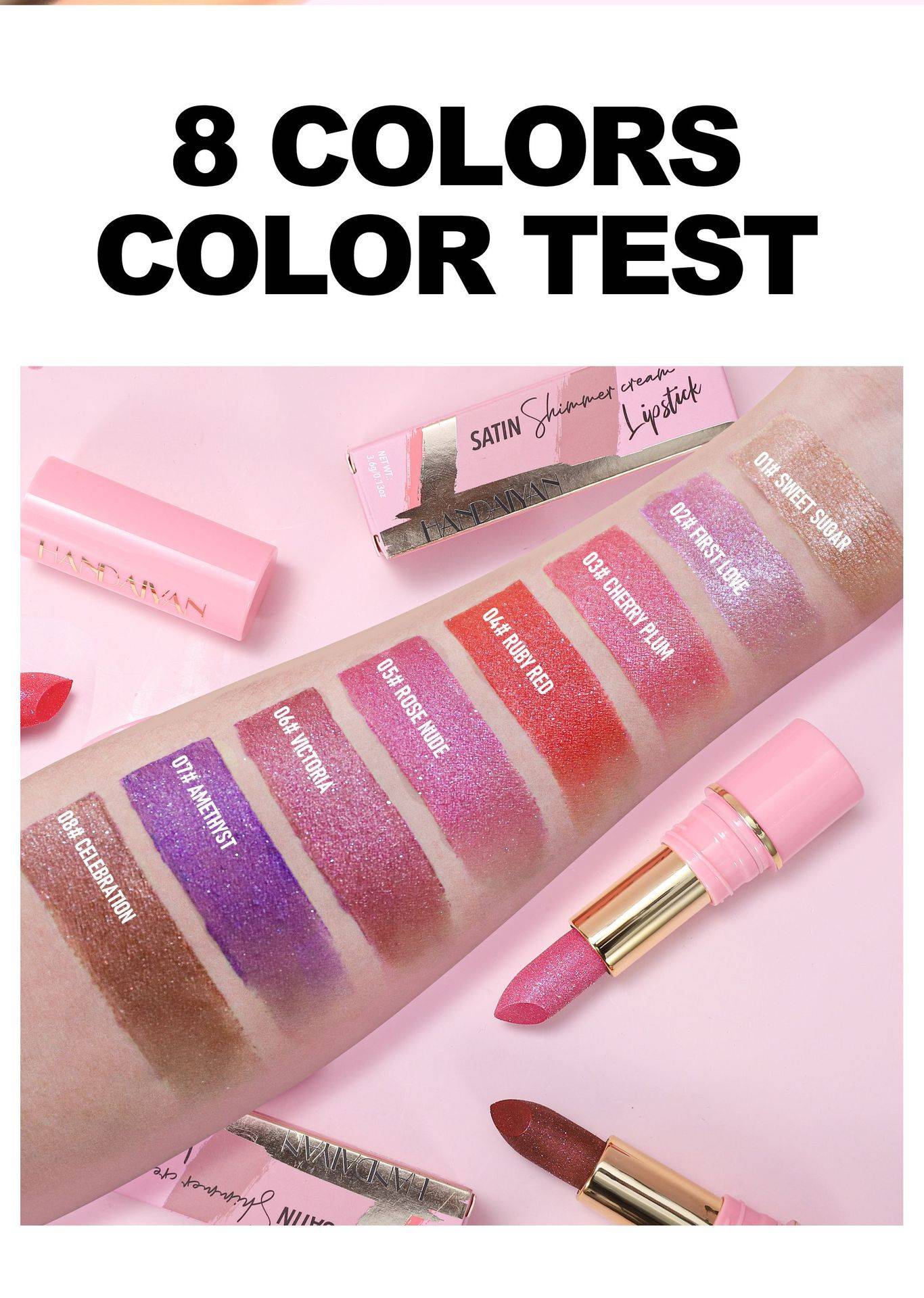 handaiyan shimmering, long-lasting, waterproof, moisturizing lipstick