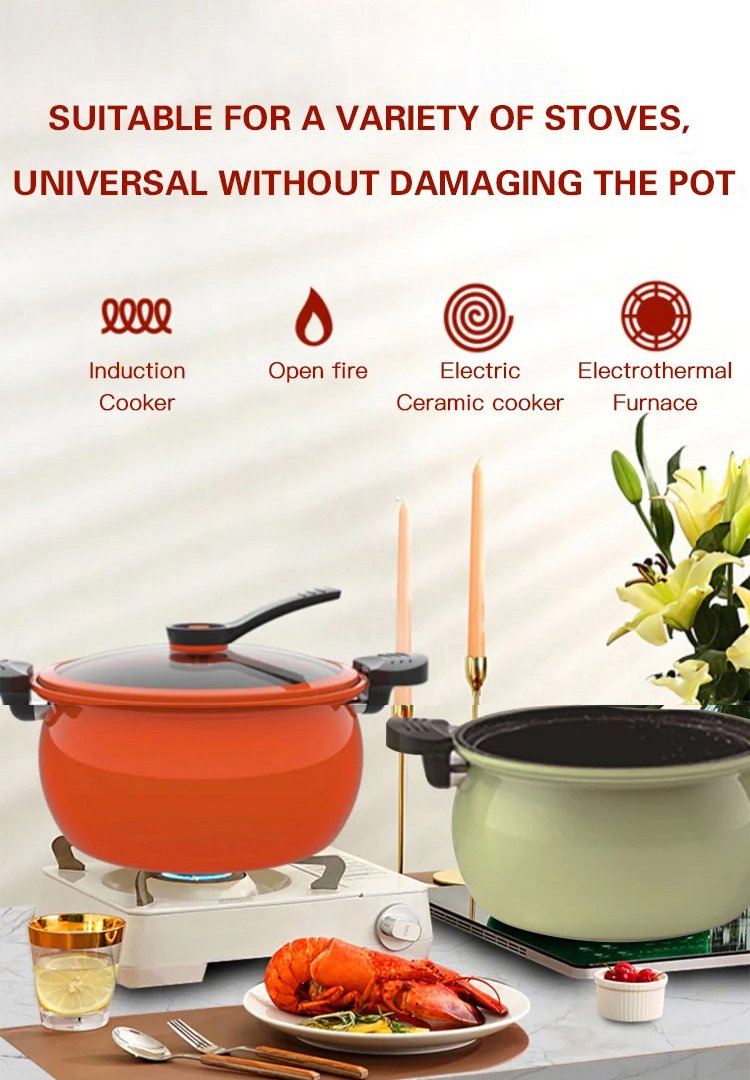 Household double ear medical stone micro pressure cooker wheat