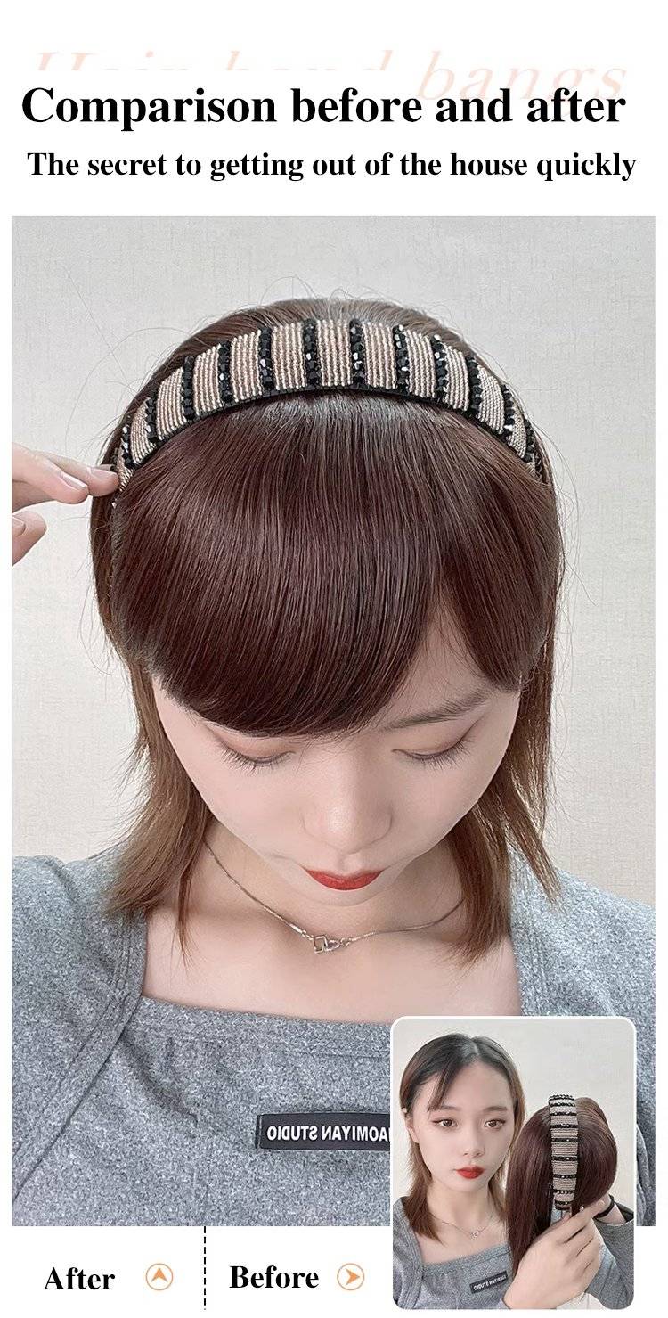 Volumizing Rhinestone Wig Hair Bands for Covering Gray Hair