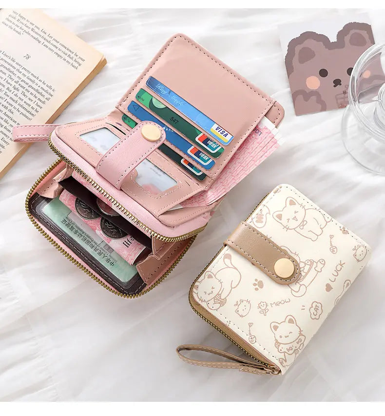 🔥 Multifunctional cute anti-theft wallet with cat-shaped zipper-50%Off