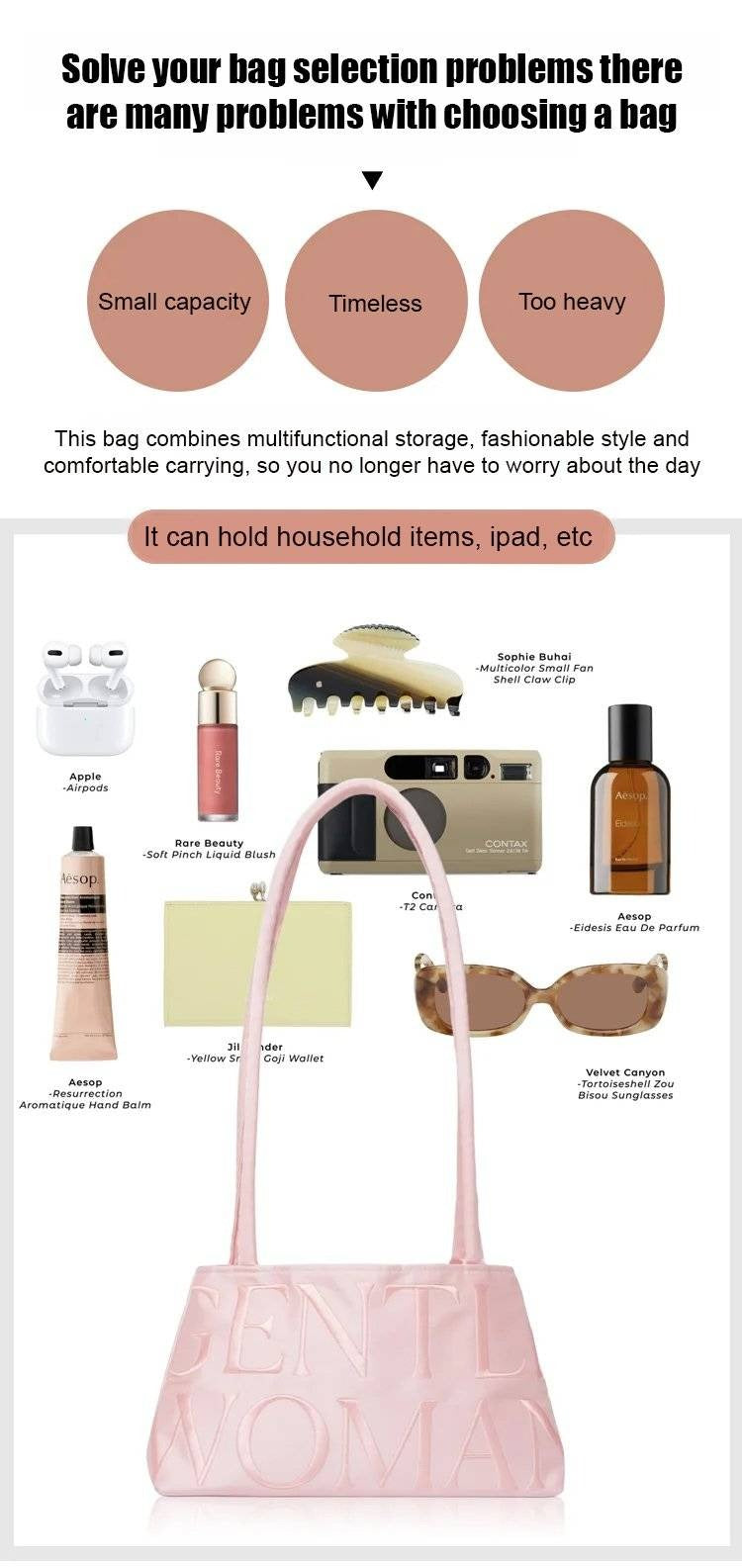 Satin embroidery one-shoulder fashionable ballet underarm bag