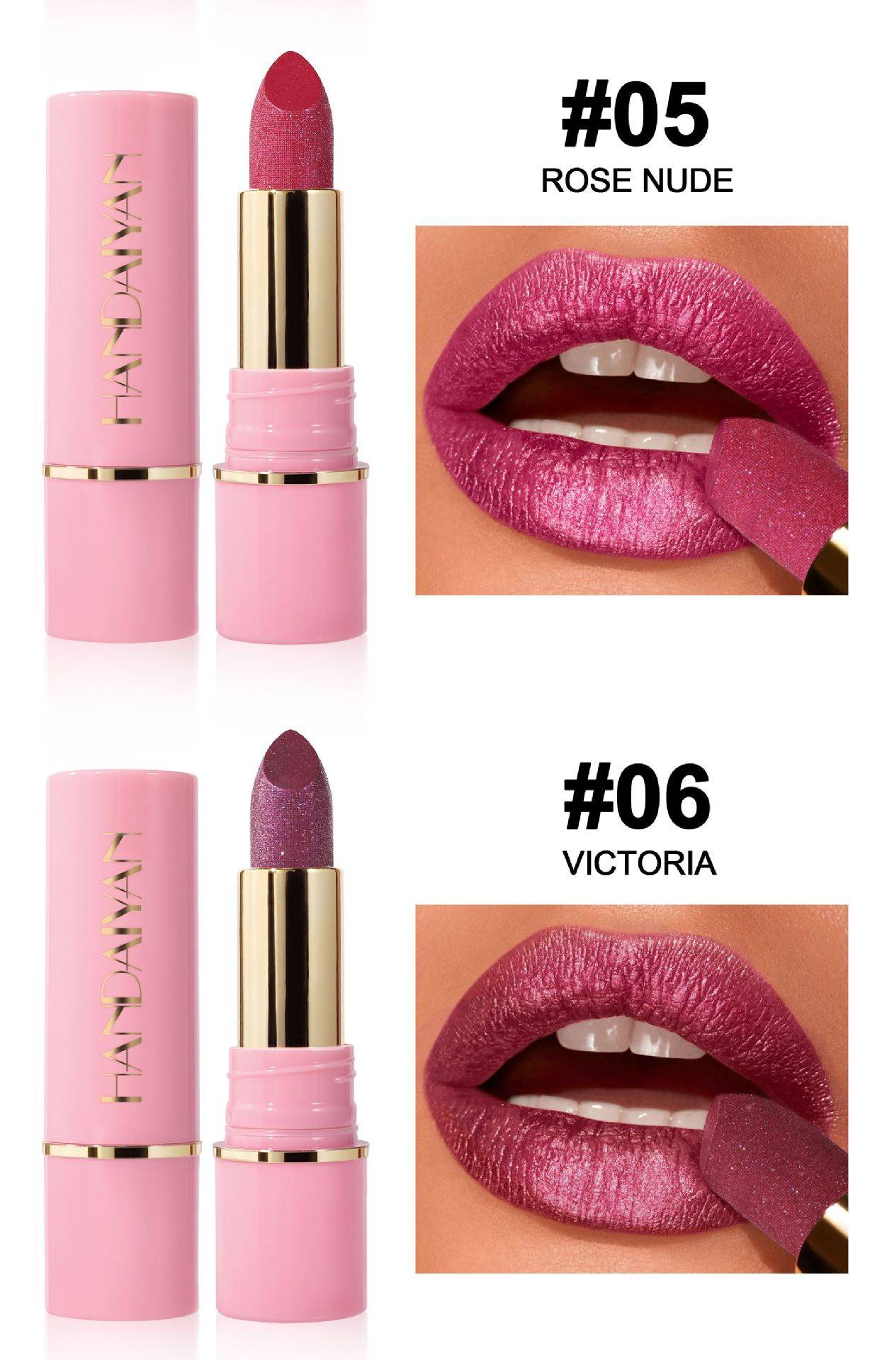 handaiyan shimmering, long-lasting, waterproof, moisturizing lipstick