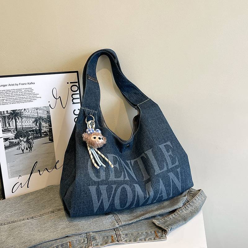 Casual letter canvas shoulder bag