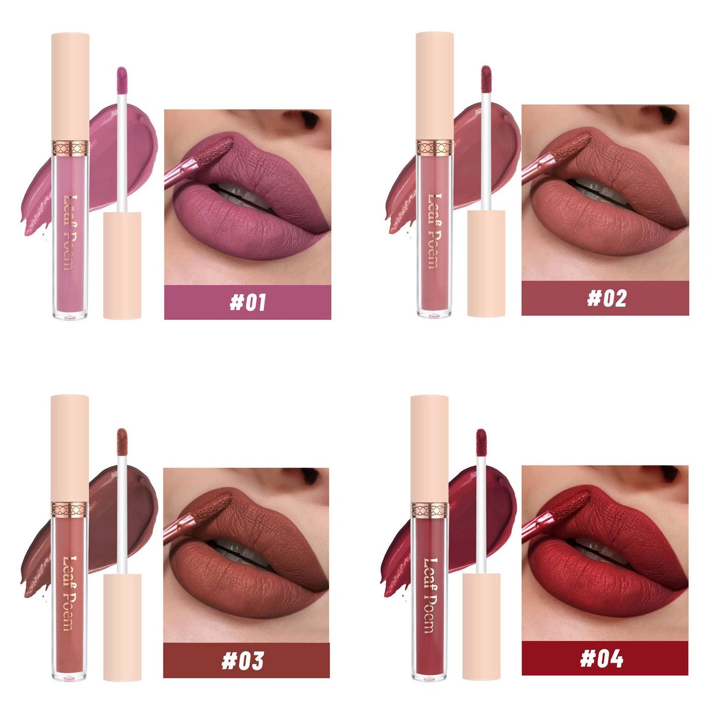 8pcs waterproof lip gloss set