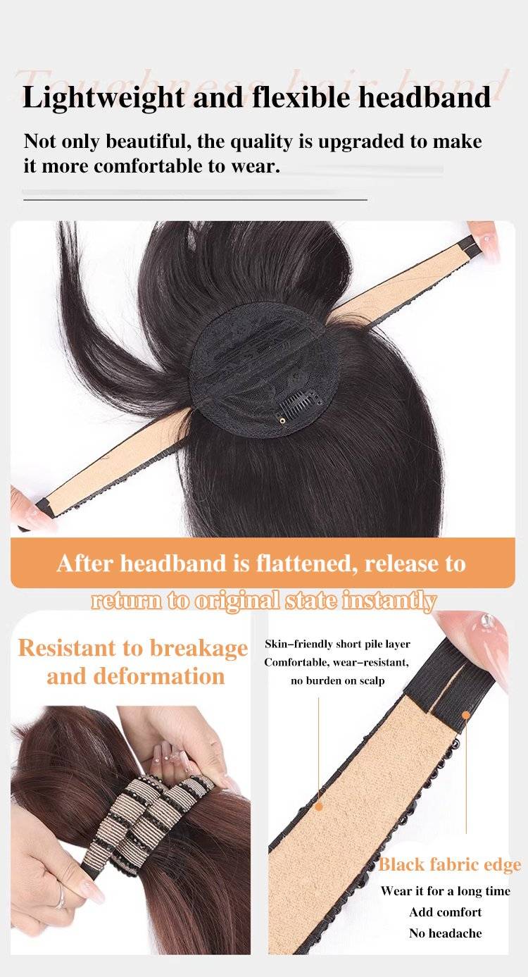 Volumizing Rhinestone Wig Hair Bands for Covering Gray Hair