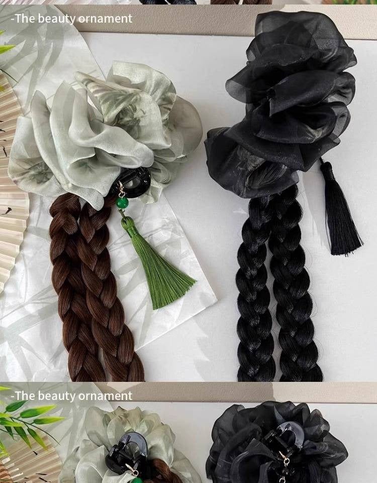 Women’s Ponytail Wig with Retro Headwear & Instant Volume Clip