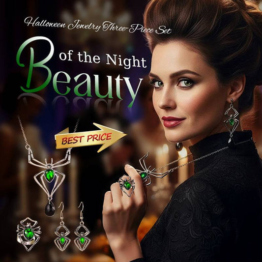 Green Artificial Gemstone Jewelry Three-Piece Set