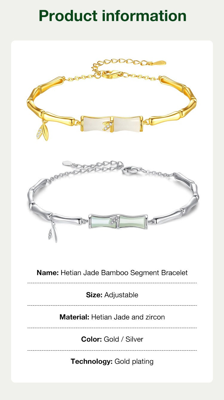 Hetian Jade Bamboo Segment Bracelet