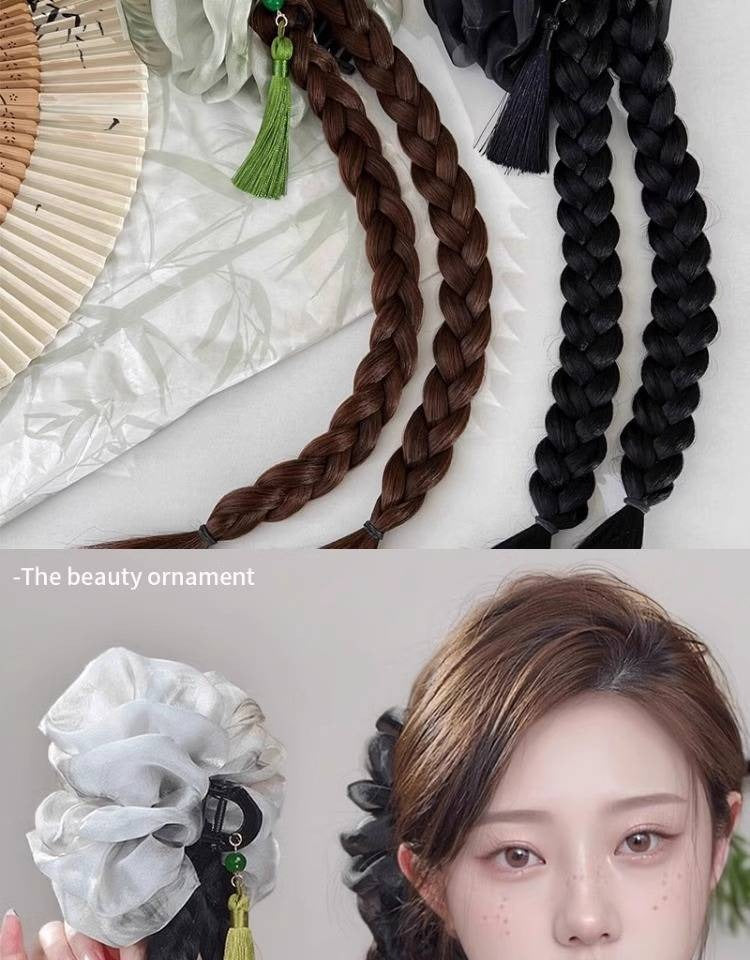 Women’s Ponytail Wig with Retro Headwear & Instant Volume Clip