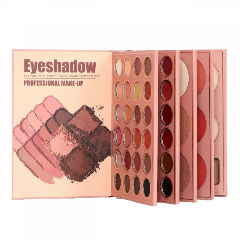 67 colors of pearlescent matte eyeshadow, lip gloss, highlight blush, contouring, multifunctional book-shaped eyeshadow palette