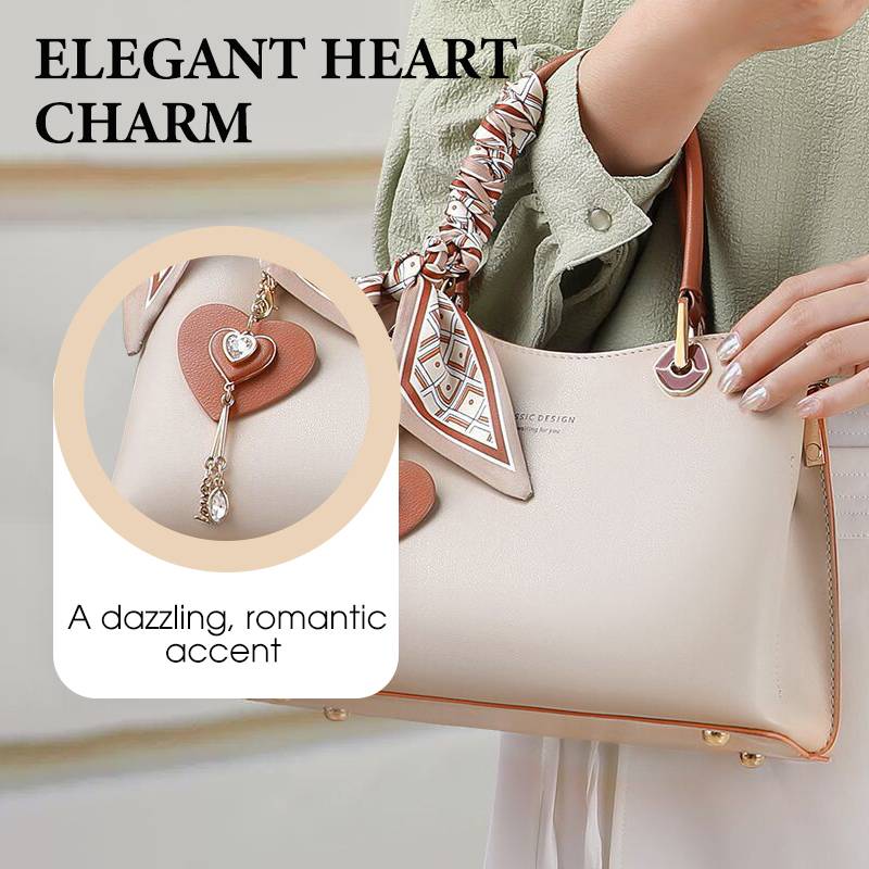 Elegant Women's Tote Bag With Shining Heart Charm