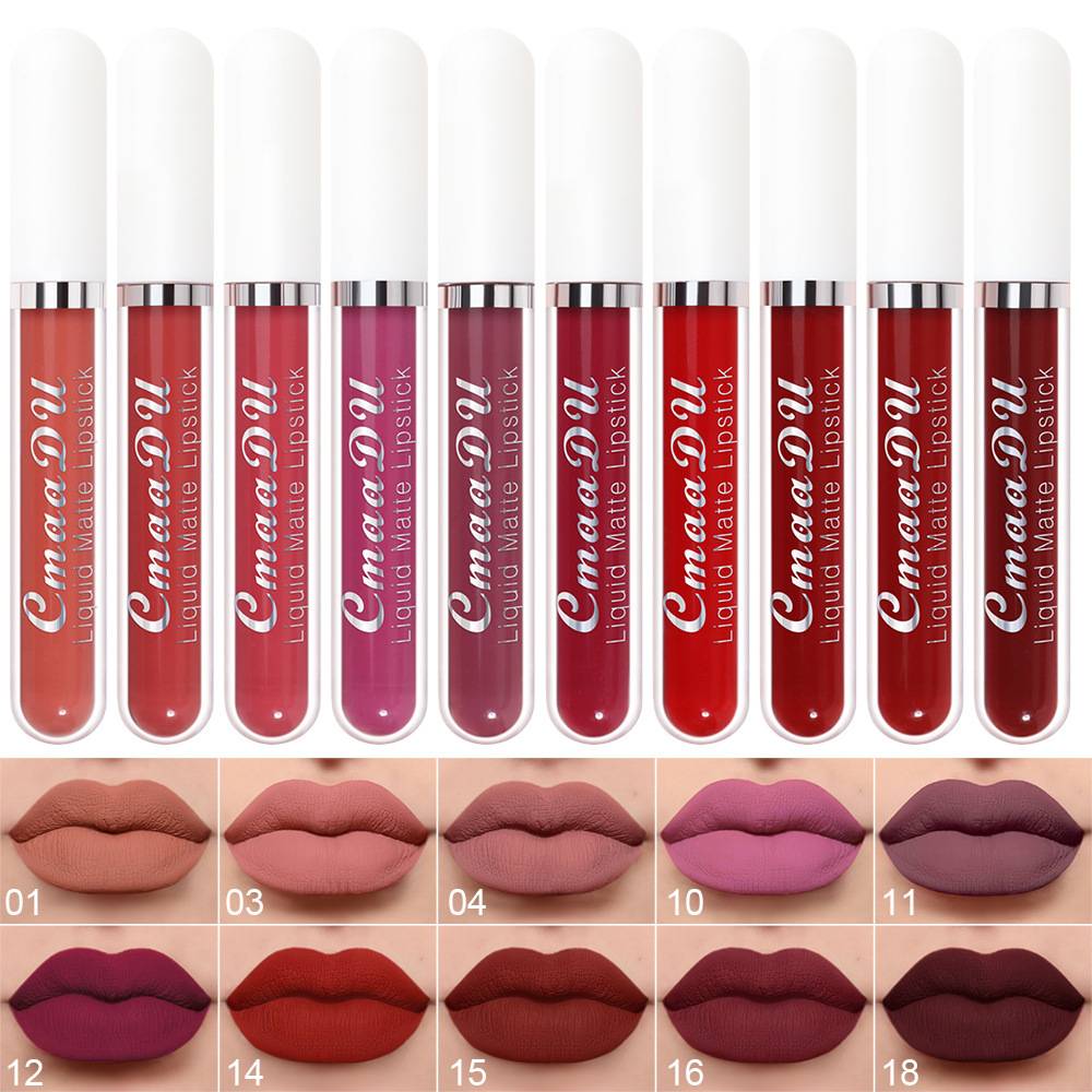 10Pcs Liquid Matte Matt Lipstick Set, Long Lasting Lipstick 24 hour Waterproof Lip Gloss