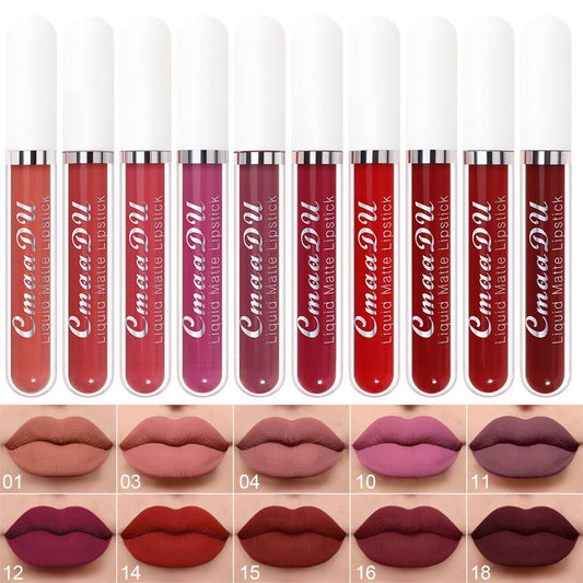 10Pcs Liquid Matte Matt Lipstick Set, Long Lasting Lipstick 24 hour Waterproof Lip Gloss