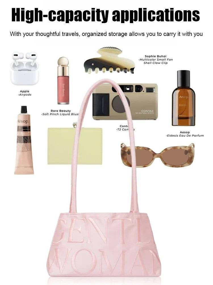 Satin embroidery one-shoulder fashionable ballet underarm bag