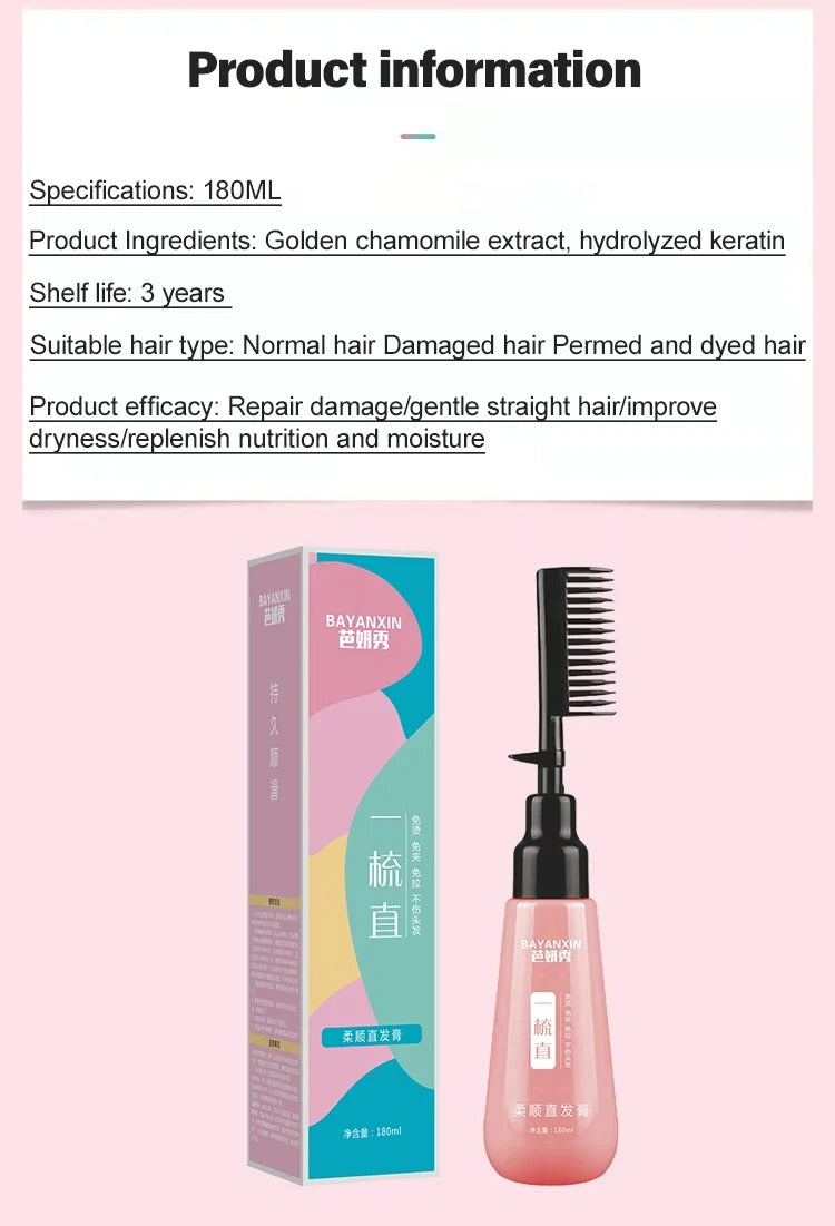 Ba Yan Show Straightening Cream, comb straight forever