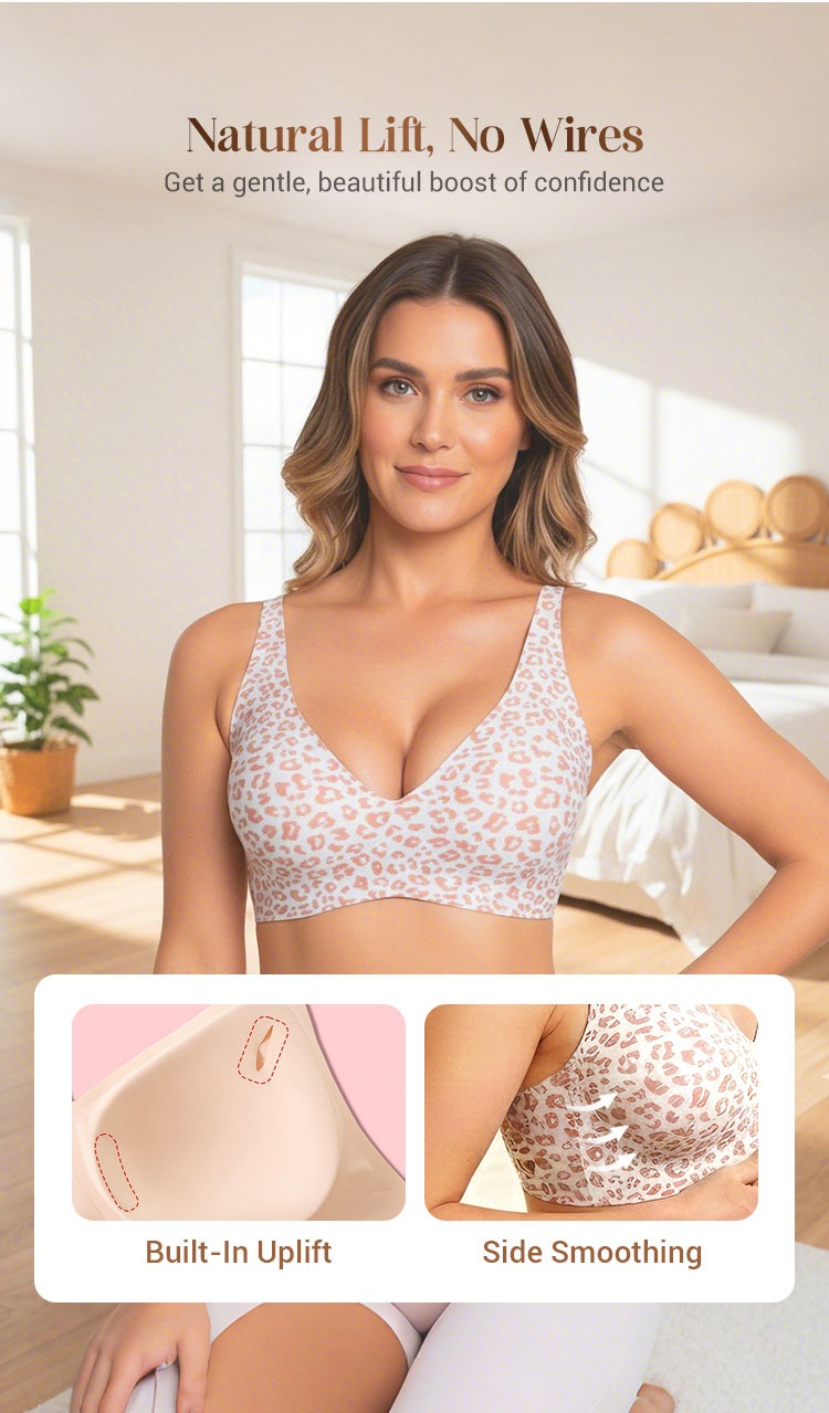 💗LAST DAY SALE 50% OFF⚡ Jelly Wireless Womens Comfortable Wireless Bras Push Up Bralettes Seamless Tshirts Bras Deep V Everyday Bras