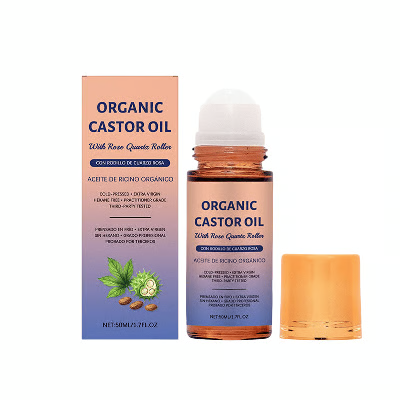 Organic Golden Castor Oil Roll-On with Rose Quartz